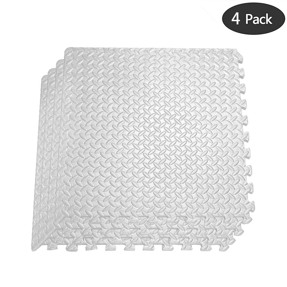 0.5in THICK GYM FLOORING INTERLOCKING FLOOR MATS TILES EVA SOFT FOAM MAT BLACK Netuera