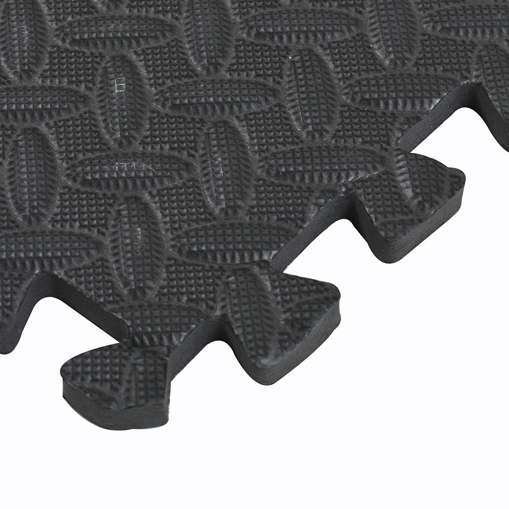 0.5in THICK GYM FLOORING INTERLOCKING FLOOR MATS TILES EVA SOFT FOAM MAT BLACK Netuera