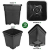 1/2/3/5 Gallon Plastic Grow Pots Plant Bonsai Square Garden Container 10 Pack US Netuera
