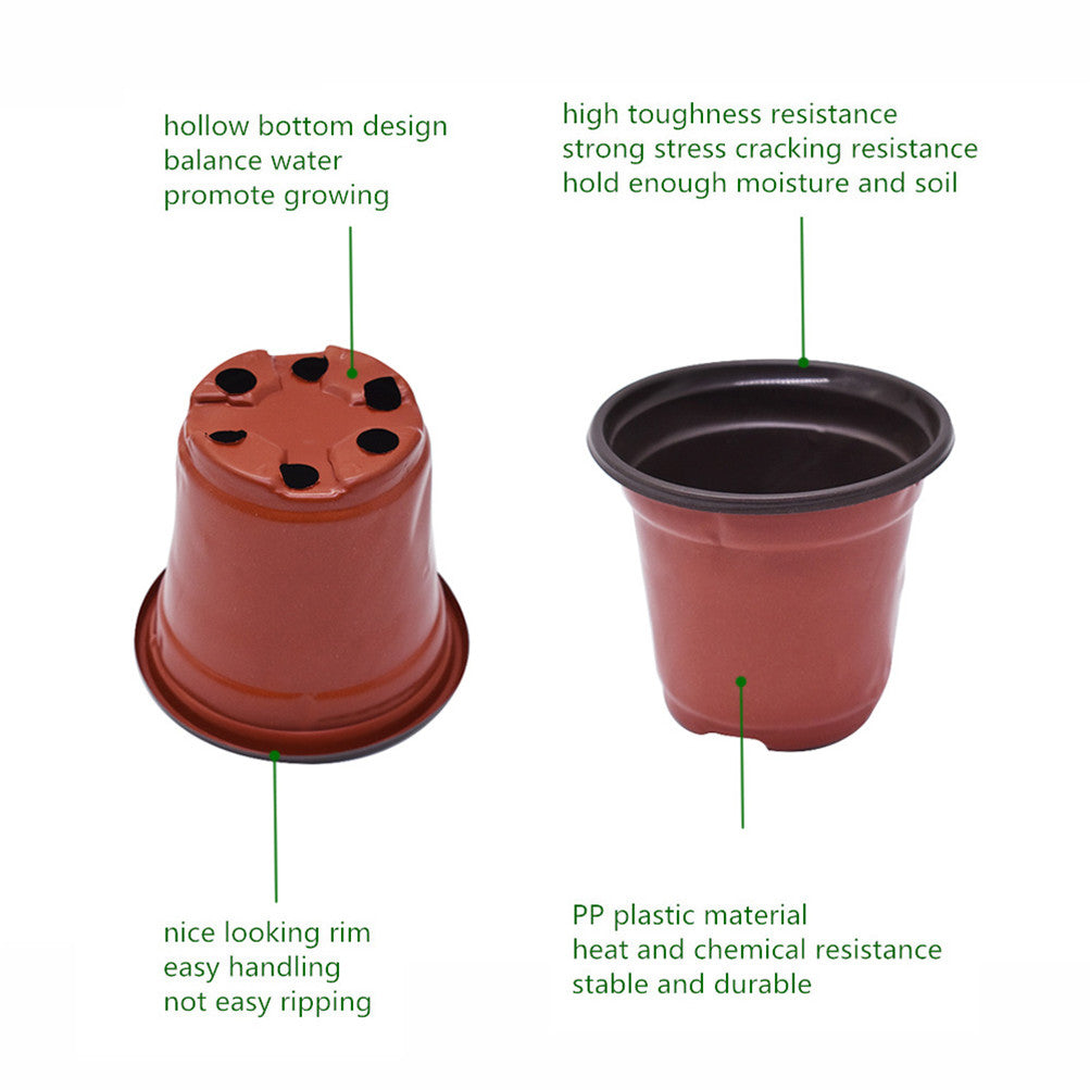 200Pcs Flower Pot Plastic Nursery Pot Seed Planting Plant Growing Box Storage Netuera
