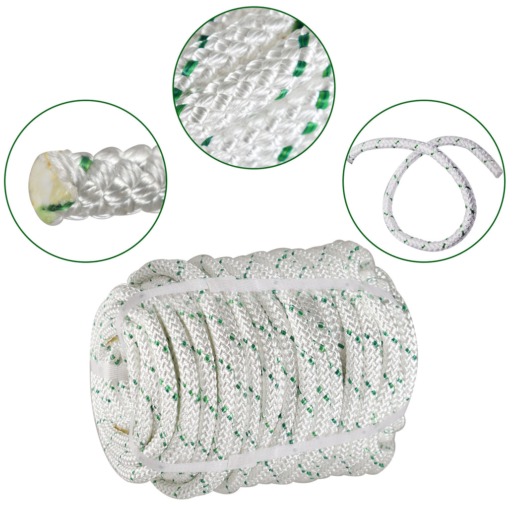 Netuera 3/8"x100' Double Braid Polyester Rope 4800Lbs Heavy Duty Rope Swing Climb Knot