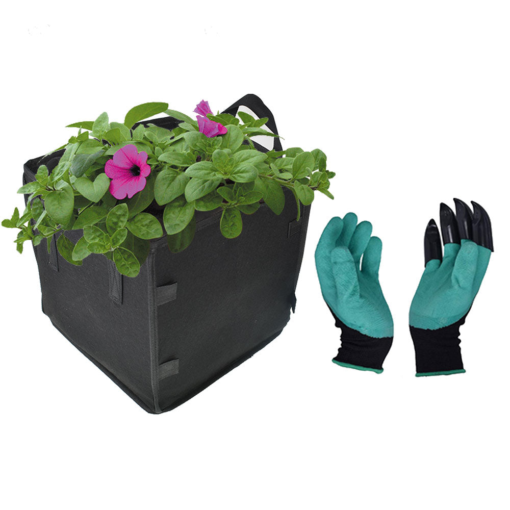 5-Pack Square Grow Bags Thick Fabric Planting Pots with Handles for Garden Netuera
