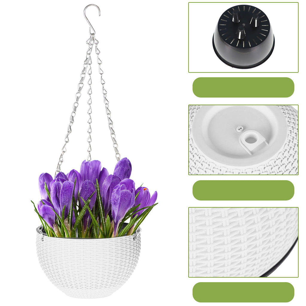 Netuera Hanging Flower Pots Garden Fence Balcony Basket Plant Pot Planter Decor