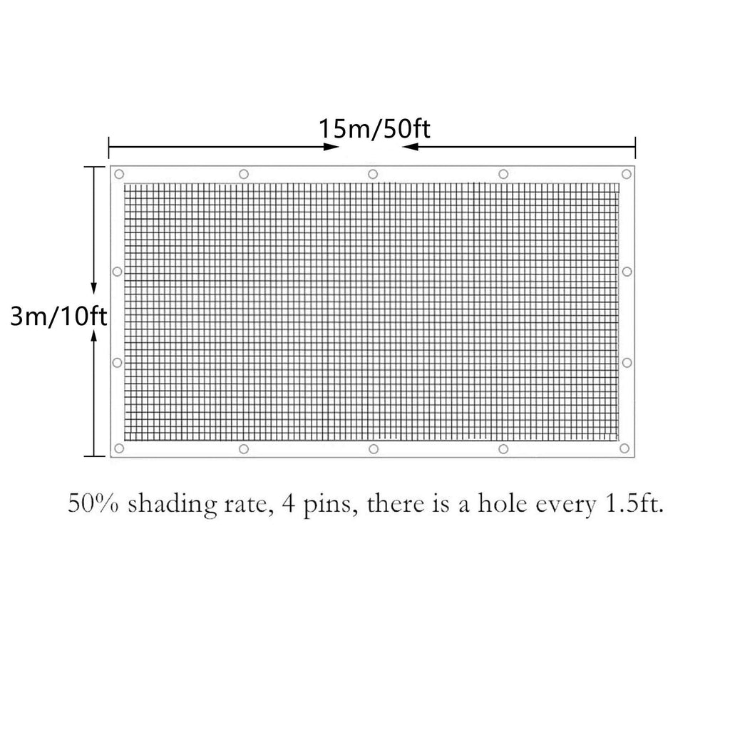 Black 50% UV Proof Sunshade Cloth For Garden Flower Plant Cover Greenhouse Barn Netuera