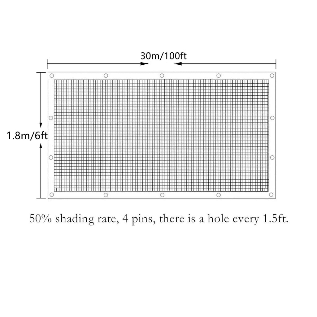 Black 50% UV Proof Sunshade Cloth For Garden Flower Plant Cover Greenhouse Barn Netuera