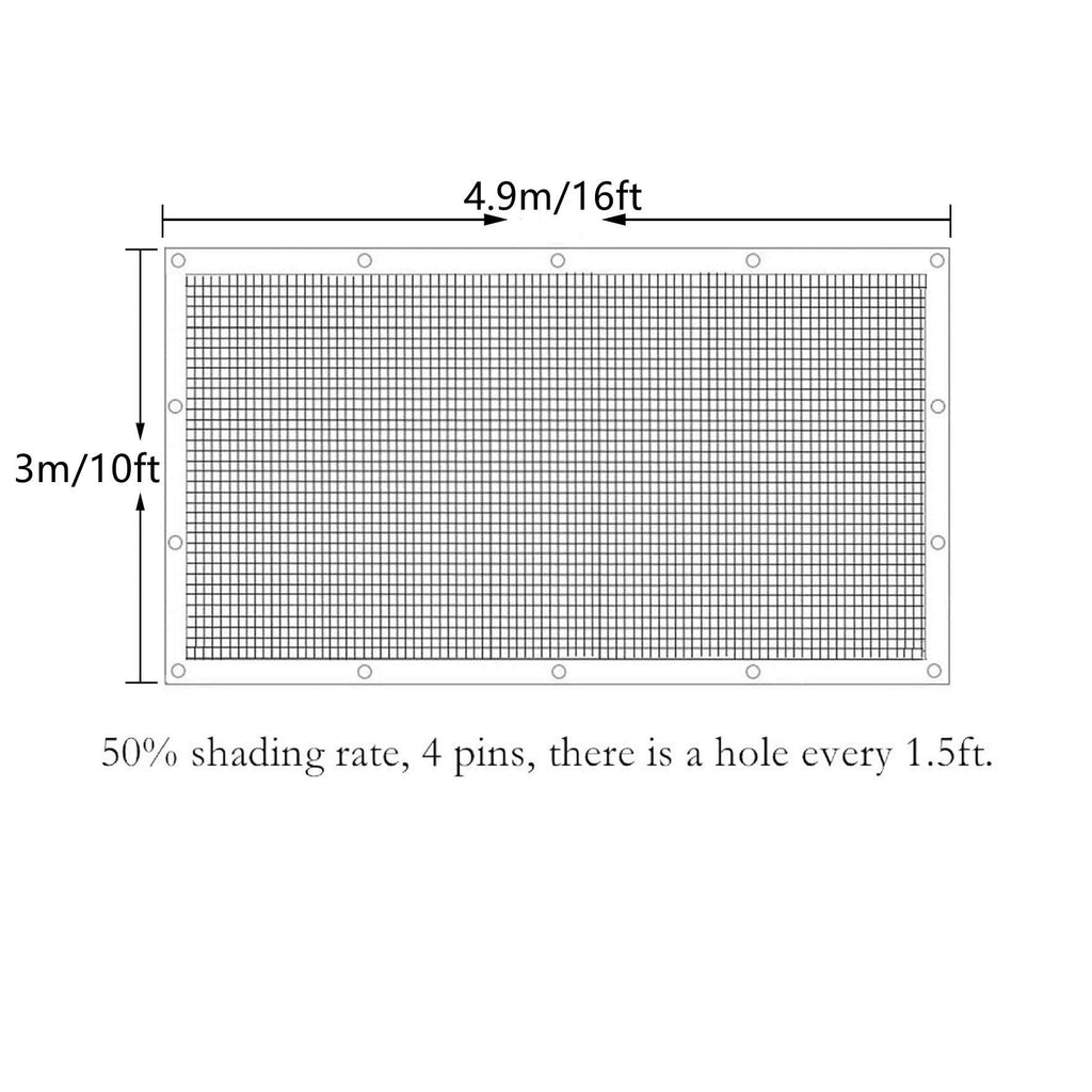 Black 50% UV Proof Sunshade Cloth For Garden Flower Plant Cover Greenhouse Barn Netuera