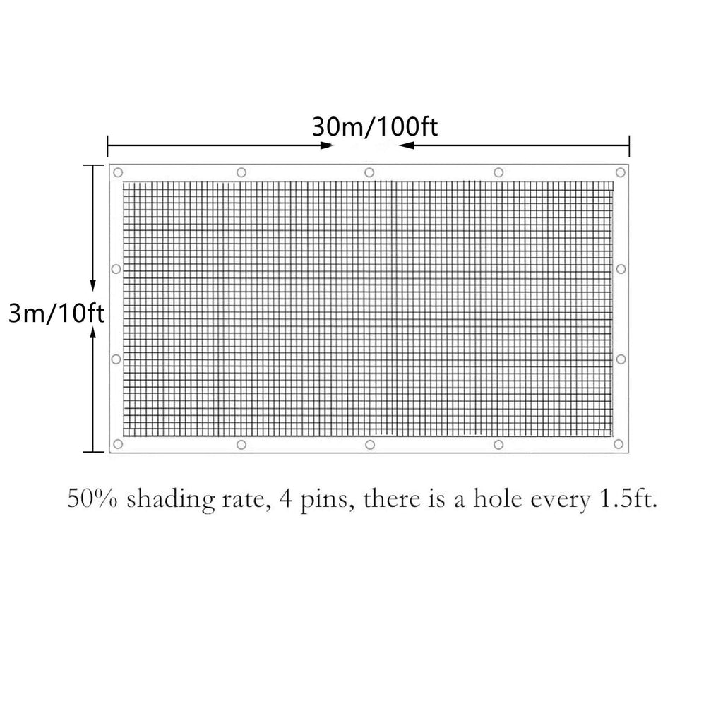 Black 50% UV Proof Sunshade Cloth For Garden Flower Plant Cover Greenhouse Barn Netuera
