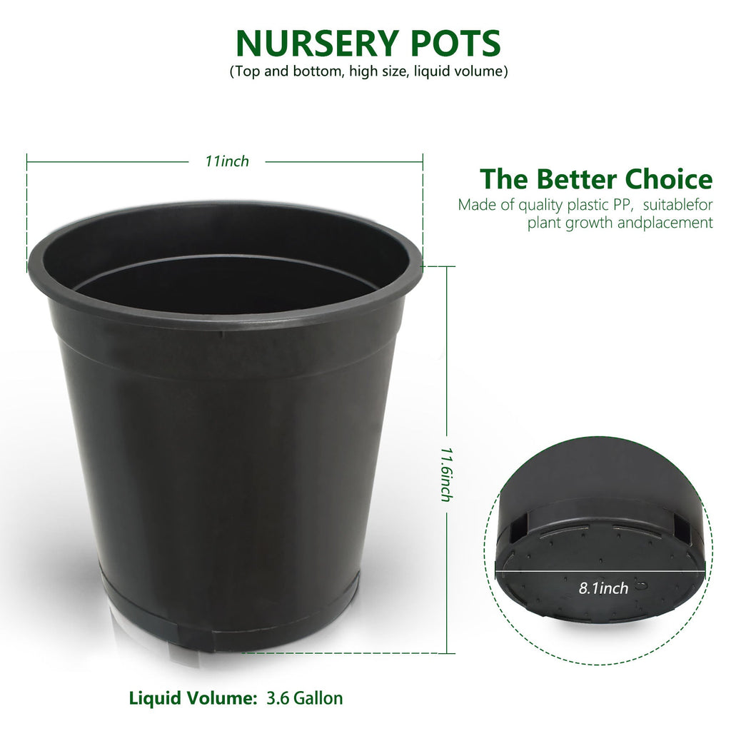 Black Trade Gallon Root Garden Container Premium Nursery Pots Netuera