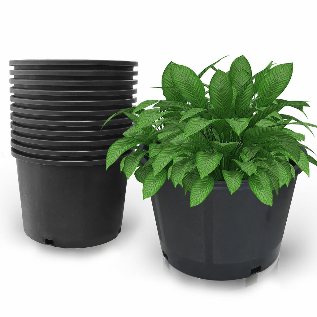 Black Trade Gallon Root Garden Container Premium Nursery Pots Netuera