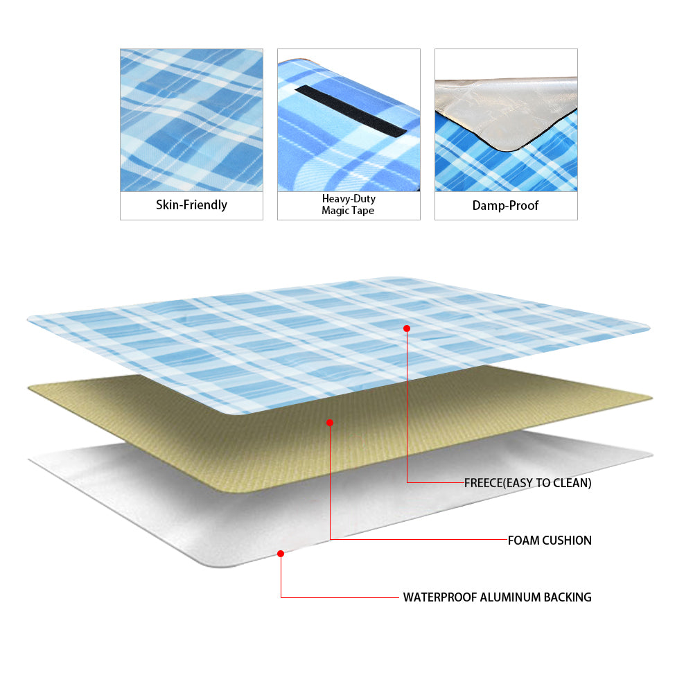 Extra Large 3-Layers Soft Picnic Blanket Rug Waterproof Mat Camping Beach Netuera