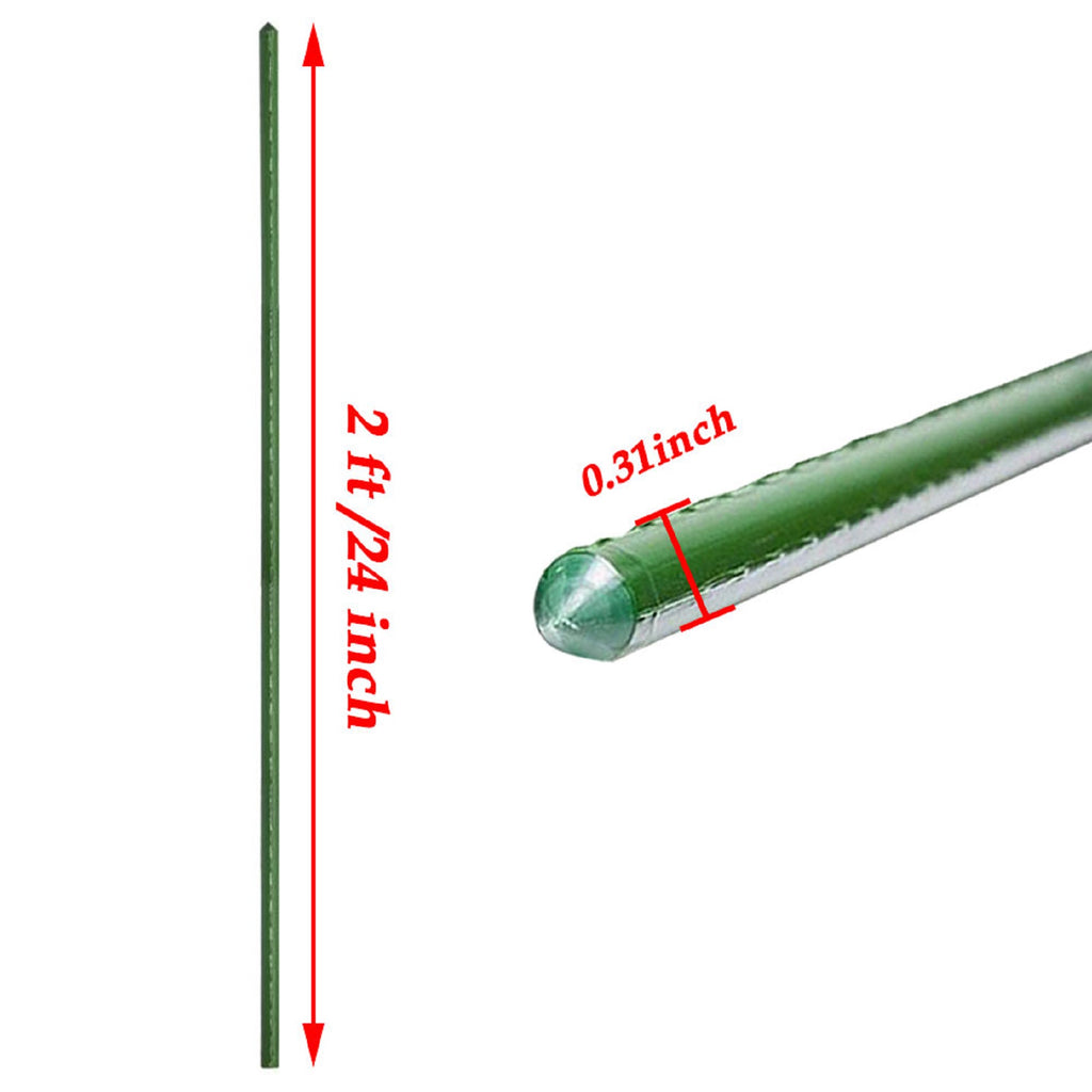 Sturdy Metal Garden Plant Stakes 25PCS 2 4 6Ft Plastic Coated Steel Plant Sticks