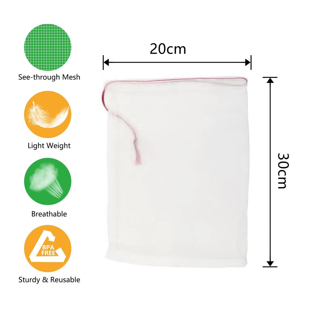 NEW 50/100pcs Garden Plant Fruit Protect Drawstring Net Bag Against Insect Bird Netuera