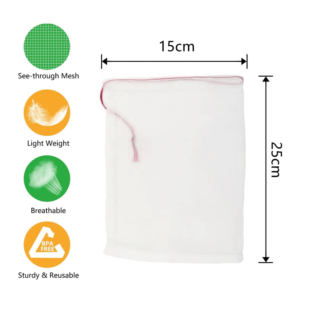 NEW 50/100pcs Garden Plant Fruit Protect Drawstring Net Bag Against Insect Bird Netuera