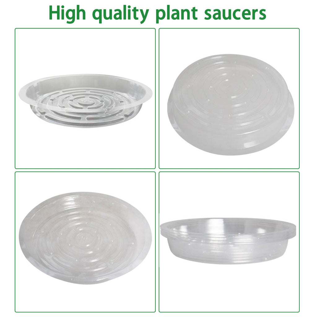 Netuera 10PCS&10In Clear Thick Plastic Heavy Duty Sturdy Plant Saucer Drip Trays Fit for pot Netuera