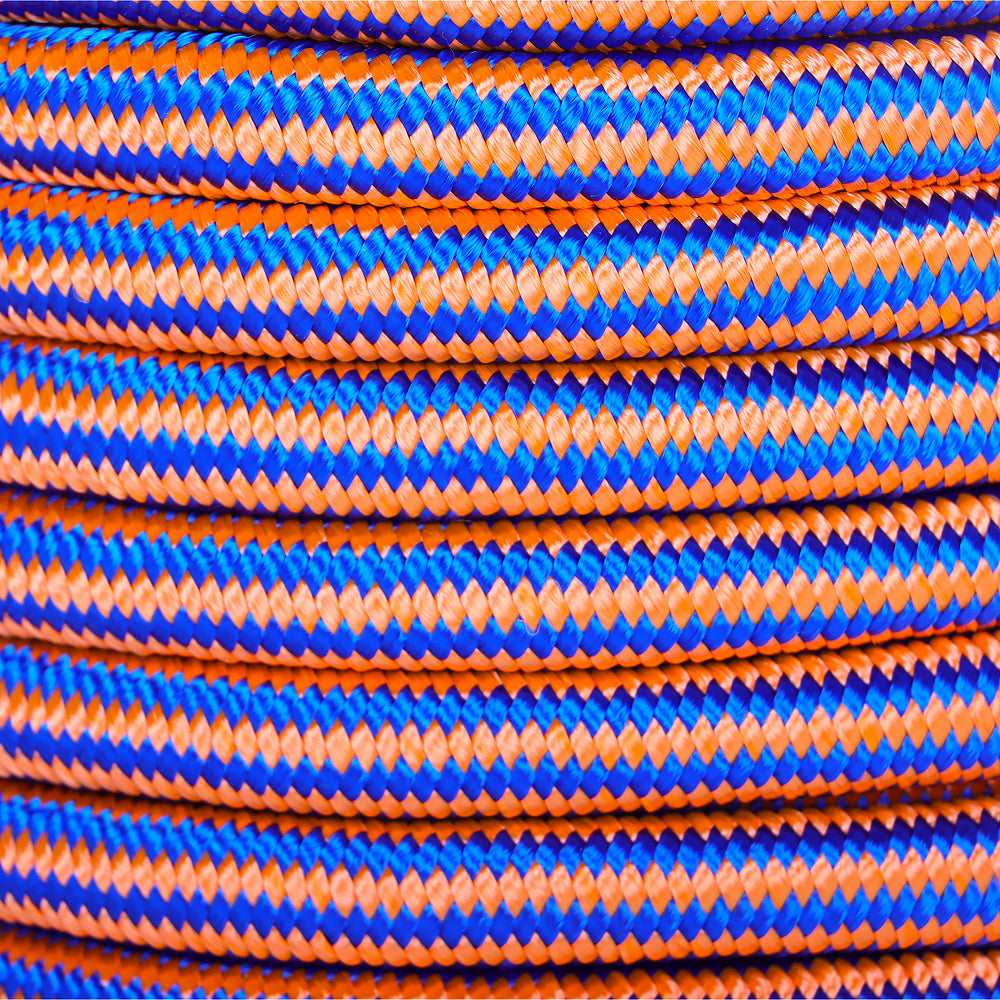 Netuera 12 Strand Braided Rope 1/2 inch by 100 Feet Blue Orange Netuera