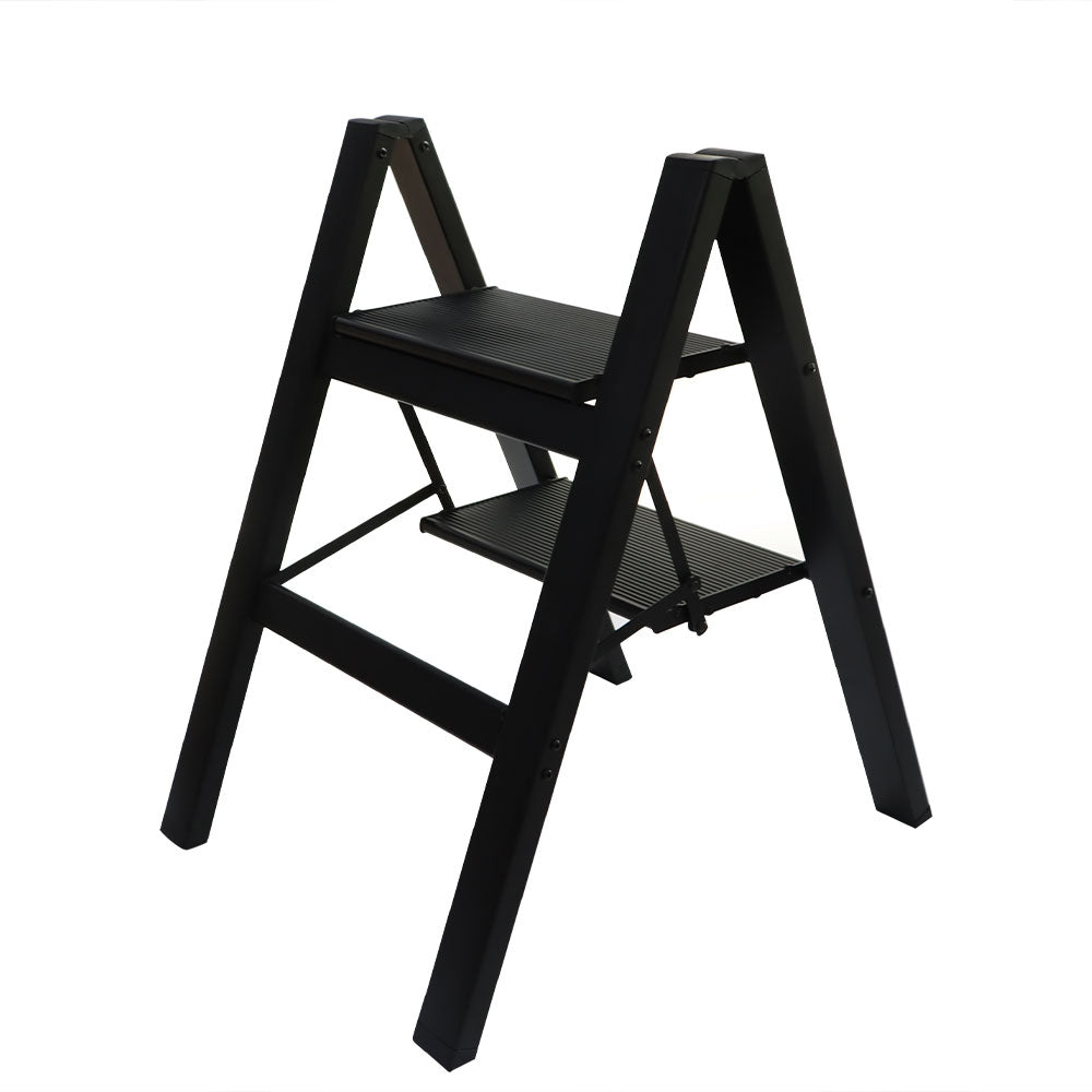 Netuera 2-Step Black Folding Ladder,Capacity 330lb Folding Non Slip Small Stool Ladders Netuera