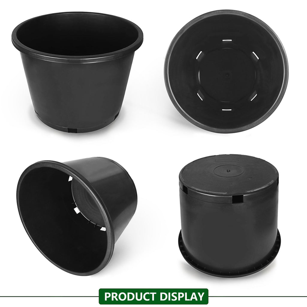 Netuera 25 Gallon Black Plastic Plant Nursery Pot Container Seed Grow Flower Garde Netuera