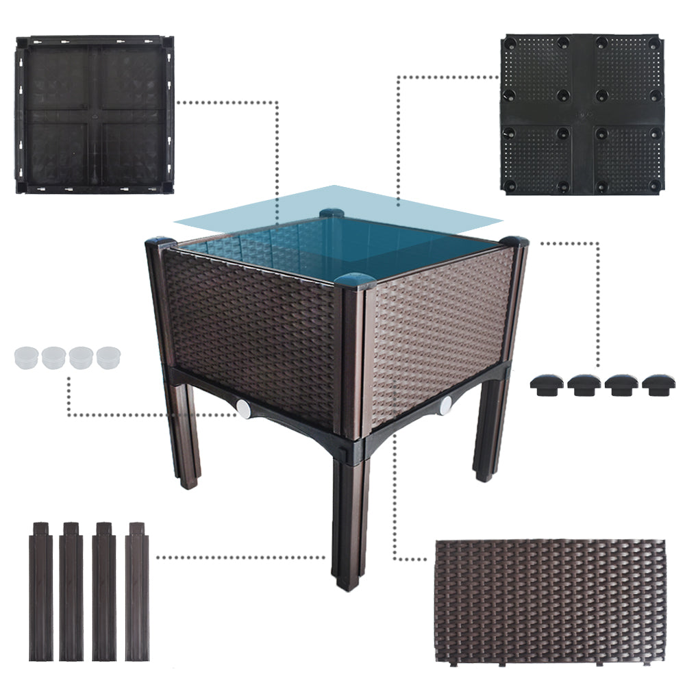 Netuera 2PCS Elevated Plastic Raised Garden Bed Planter Kit for Flower Vegetable Grow Netuera