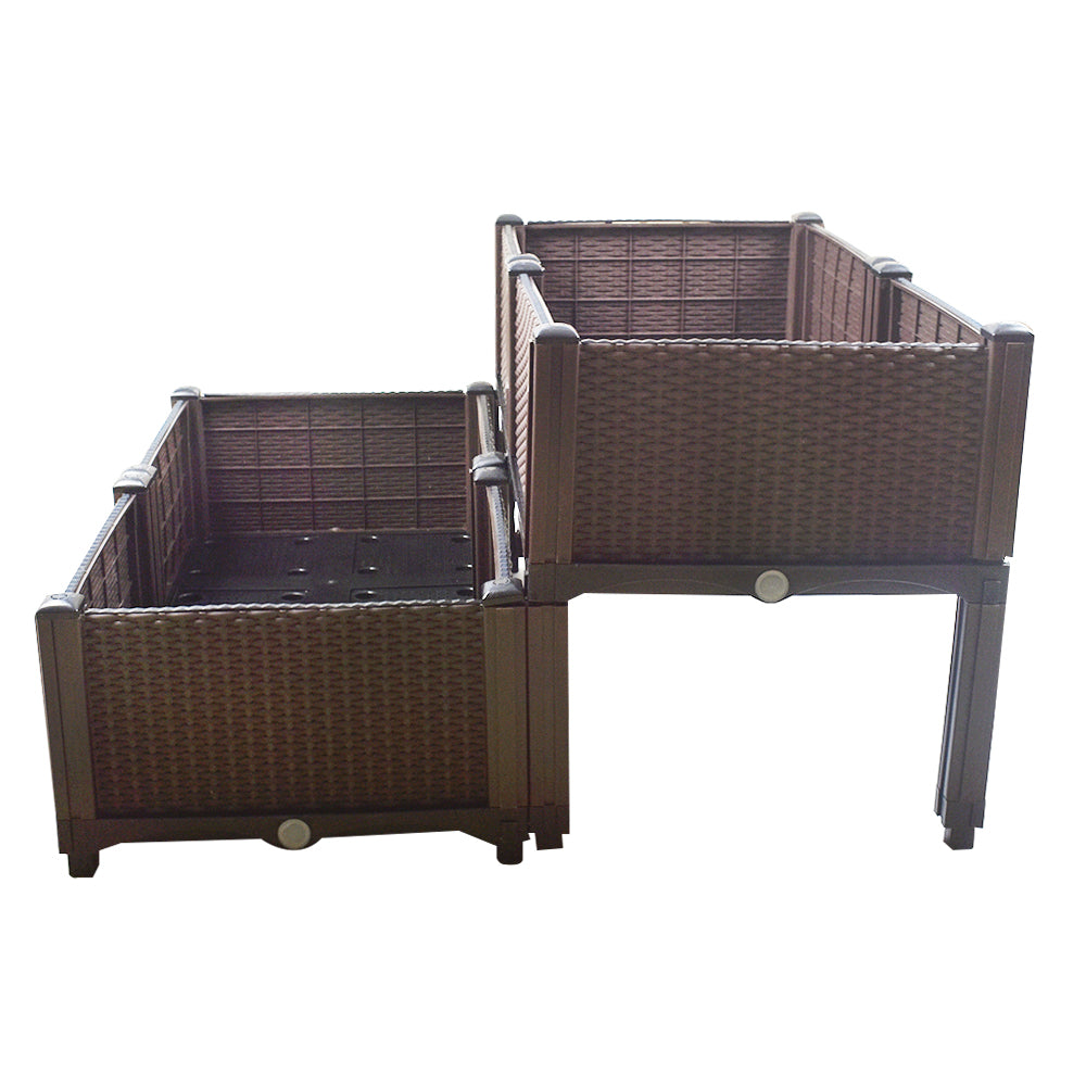 Netuera 2PCS Elevated Plastic Raised Garden Bed Planter Kit for Flower Vegetable Grow Netuera