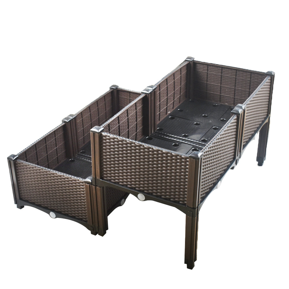 Netuera 2PCS Elevated Plastic Raised Garden Bed Planter Kit for Flower Vegetable Grow Netuera