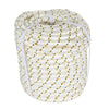Netuera 3/4 "x 150' 24 Strand Braided Rope (White, Yellow, Black) 44 KN Netuera