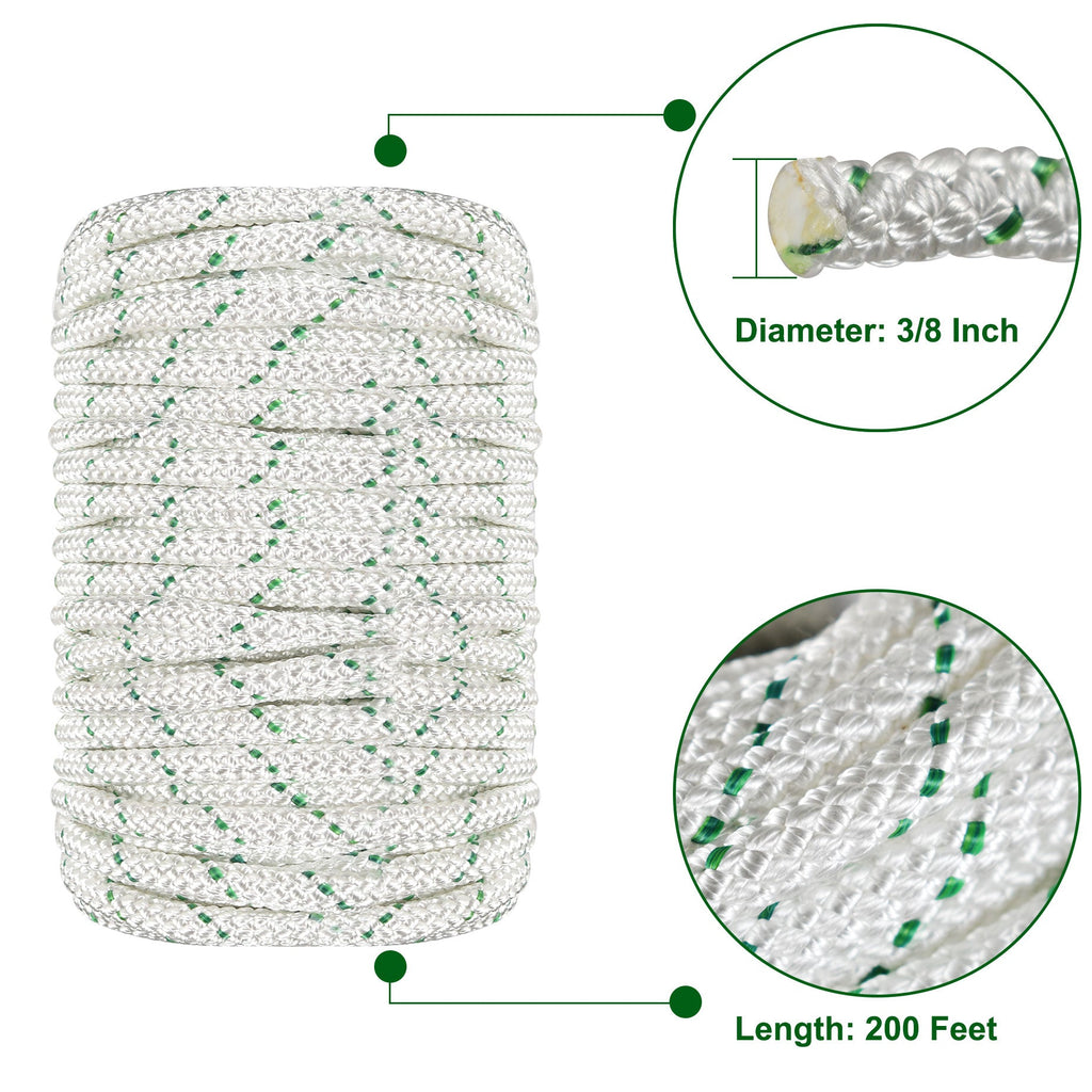 Netuera 3/8" x 200' Arborist Bull Rope Tree Rigging Pulling Line Arbor Utility Polyester Netuera