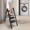Netuera 4-Step Black Aluminum Step Stool with Wide Anti-Slip Pedal Folding Ladder Netuera