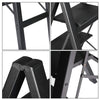 Netuera 4-Step Black Aluminum Step Stool with Wide Anti-Slip Pedal Folding Ladder Netuera
