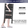 Netuera 4-Step Black Aluminum Step Stool with Wide Anti-Slip Pedal Folding Ladder Netuera