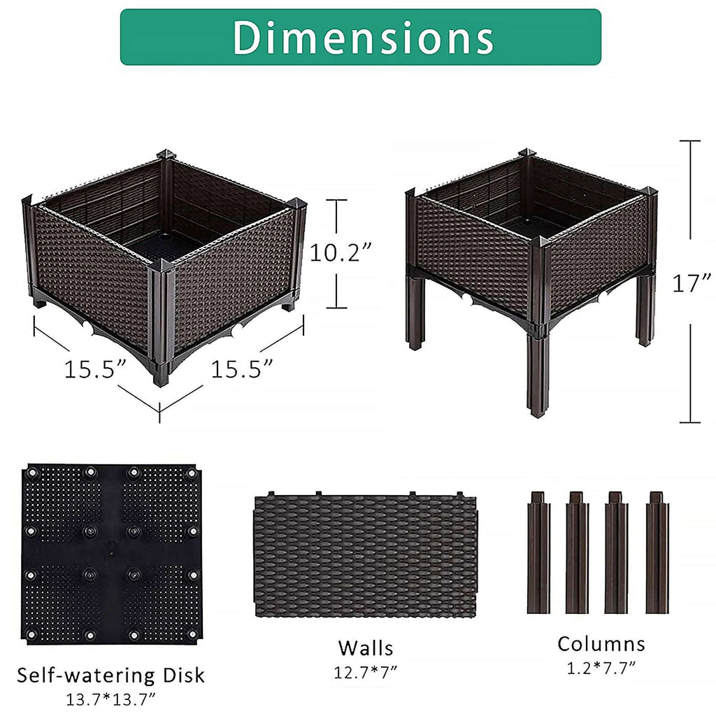 Netuera 4x Raised Garden Bed Elevated Flower Vegetable Grow Planter Care Box Netuera