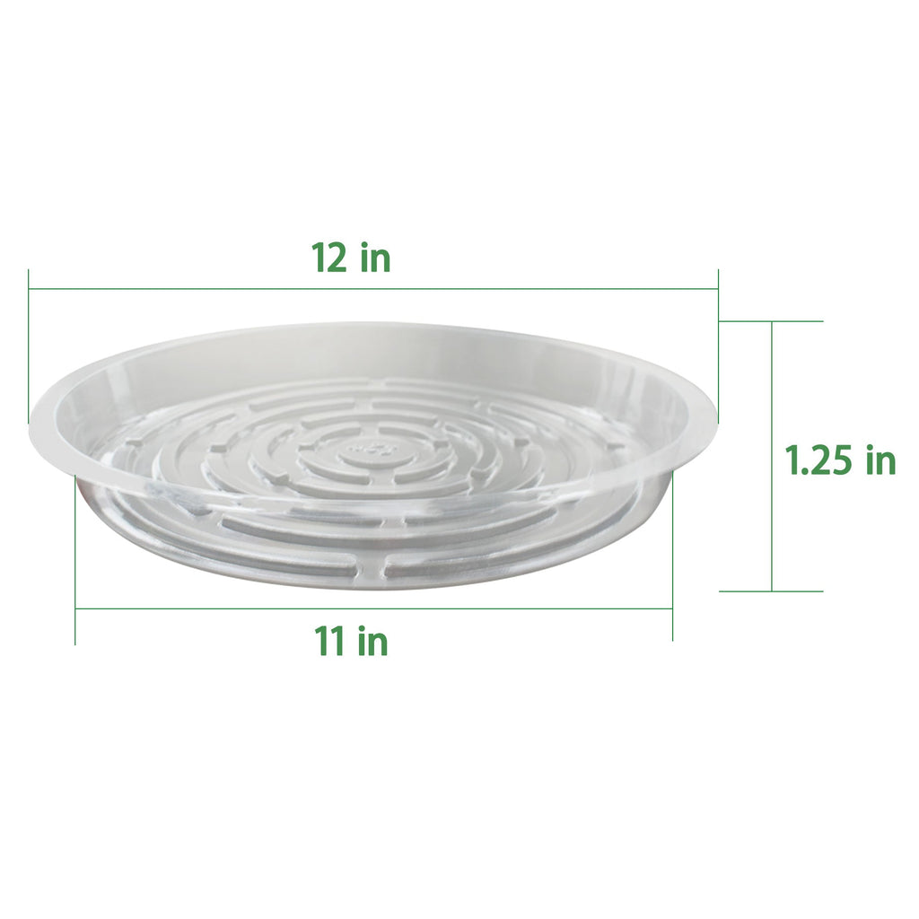 Netuera 5 Pack 12 in Clear Thick Plastic Heavy Duty Sturdy Plant Saucer Drip Trays Fit for pot Netuera