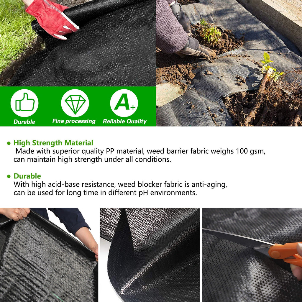 Netuera 6ft*16ft Heavy Duty Weed Barrier Garden Landscape PP Fabric Woven Ground Cover Netuera