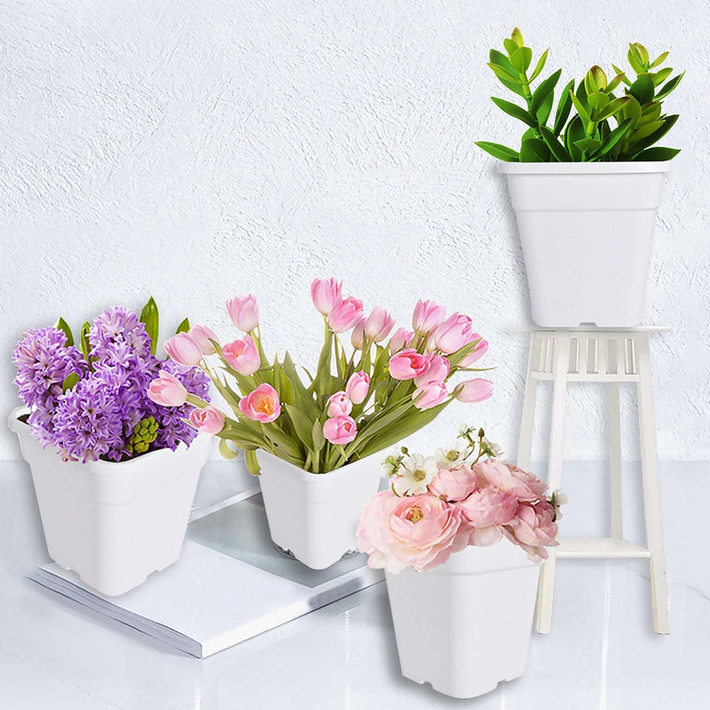 Netuera 7 Gallon Plastic Nursery Plant Grow Pots Bonsai Square Garden Container 10 Pcs Netuera