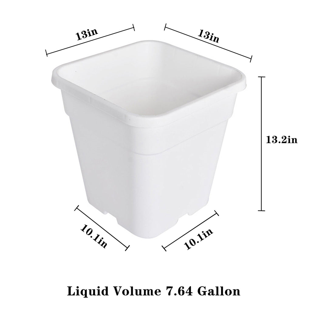 Netuera 7 Gallon Plastic Nursery Plant Grow Pots Bonsai Square Garden Container 10 Pcs Netuera