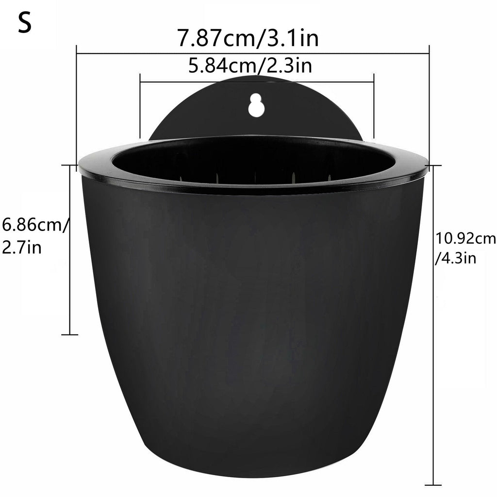 Netuera 7Pack Self-watering Plant Flower Pot Wall Hanging Plastic Planters with Hook Netuera