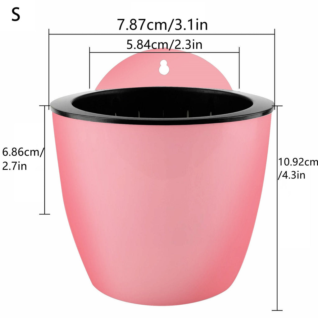 Netuera 7Pack Self-watering Plant Flower Pot Wall Hanging Plastic Planters with Hook Netuera