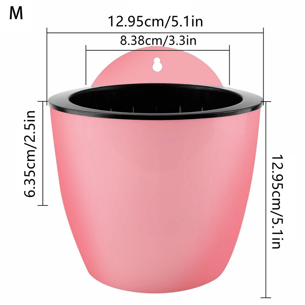 Netuera 7Pack Self-watering Plant Flower Pot Wall Hanging Plastic Planters with Hook Netuera