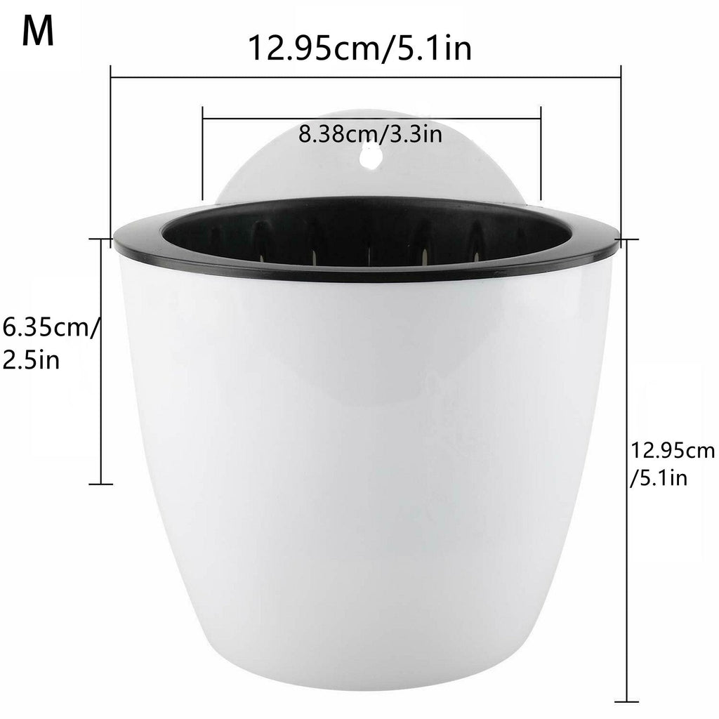 Netuera 7Pack Self-watering Plant Flower Pot Wall Hanging Plastic Planters with Hook Netuera