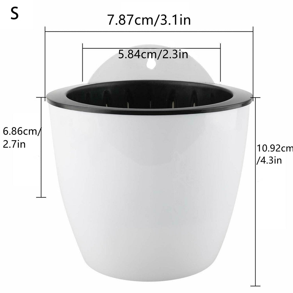 Netuera 7Pack Self-watering Plant Flower Pot Wall Hanging Plastic Planters with Hook Netuera