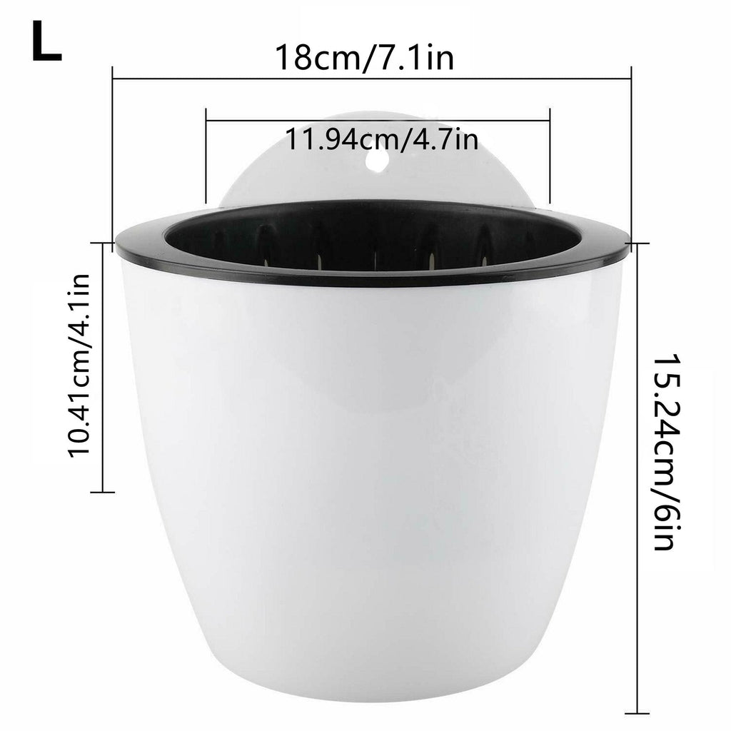 Netuera 7Pack Self-watering Plant Flower Pot Wall Hanging Plastic Planters with Hook Netuera