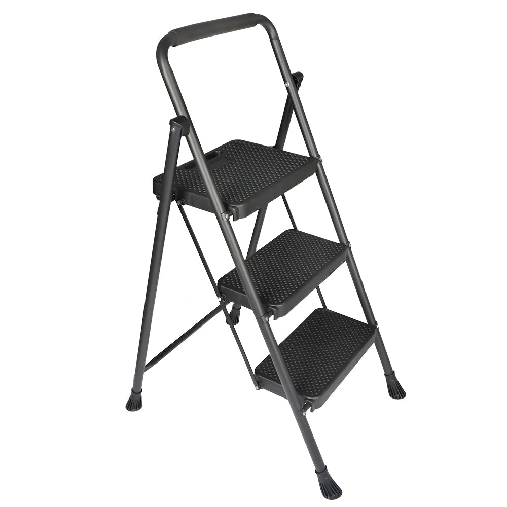 Netuera Aluminium 3 Step Folding Step Portable Ladder with Wide Anti-Slip Pedal Netuera