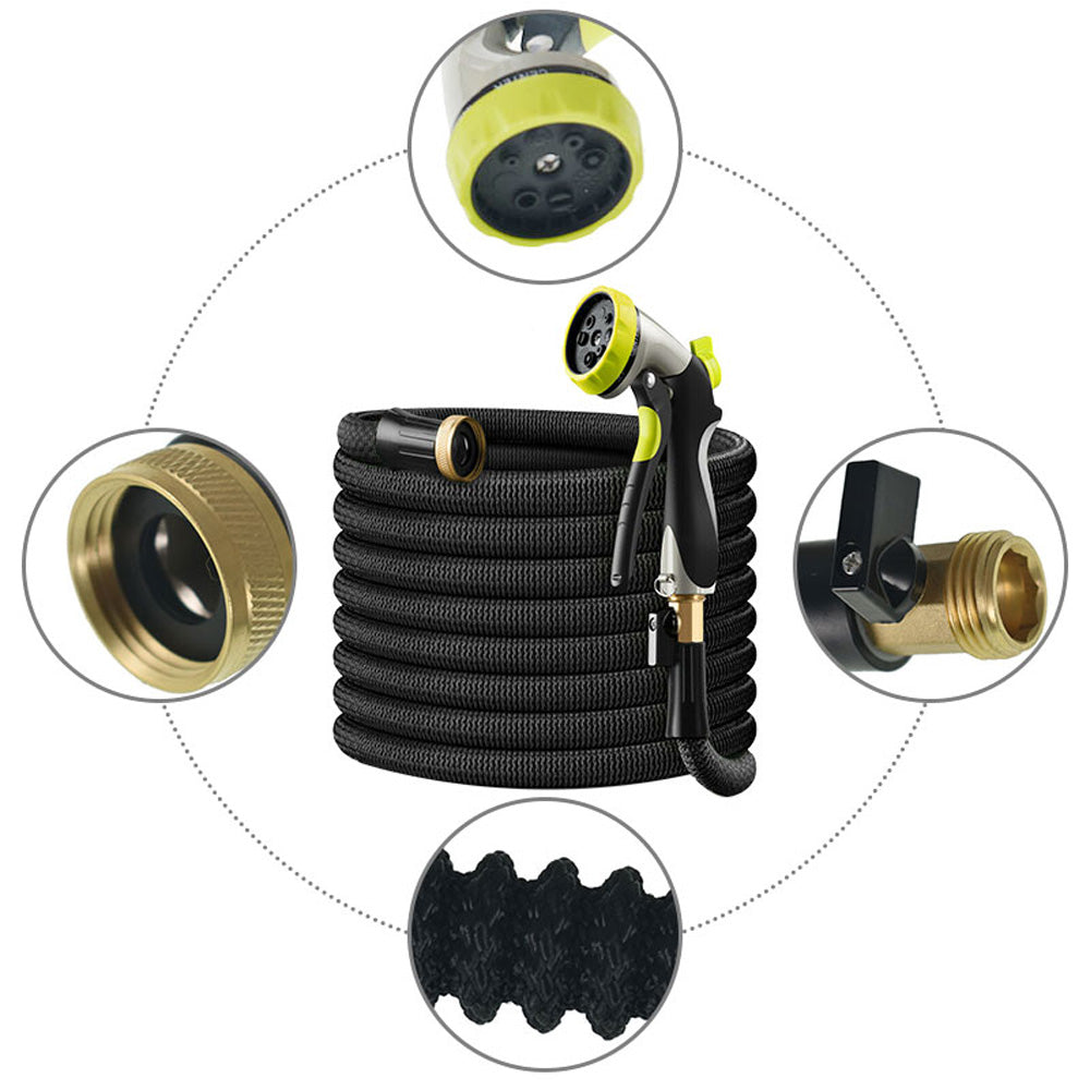 Netuera Garden Hose Heavy Duty Flexible Garden Water Hose 50FT/100FT Deluxe Expandable 100FT Hose+Hanger+Nozzle+ Netuera