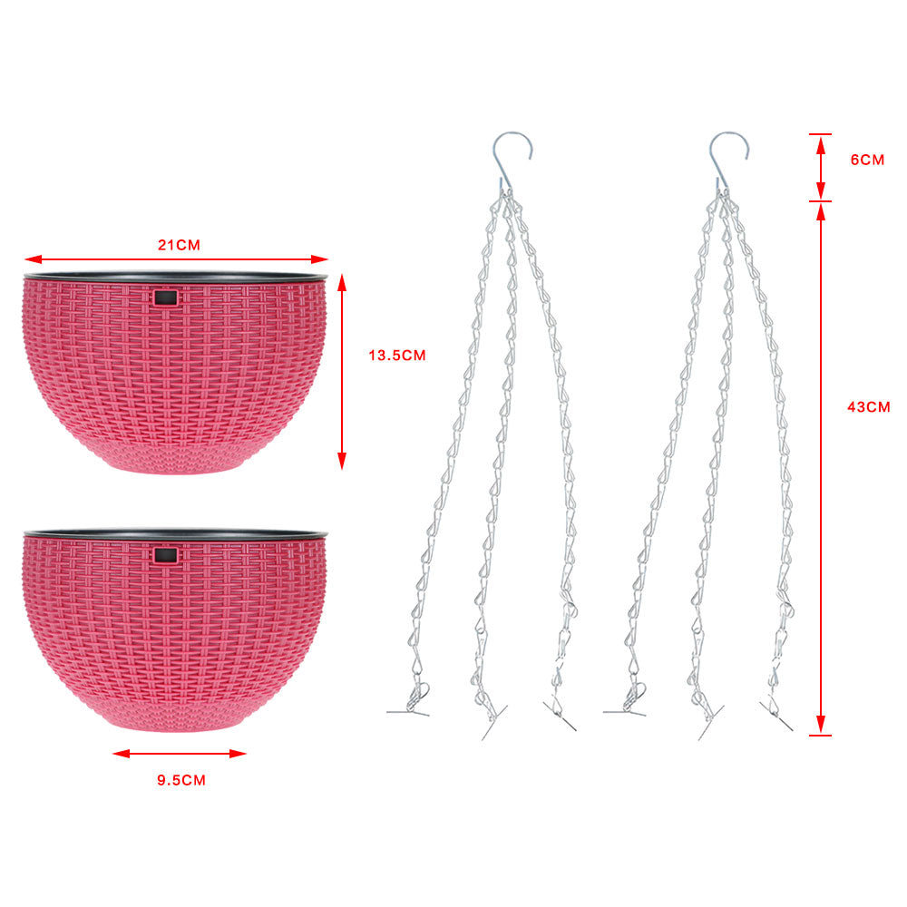 Netuera Hanging Flower Pots Garden Fence Balcony Basket Plant Pot Planter Decor Netuera