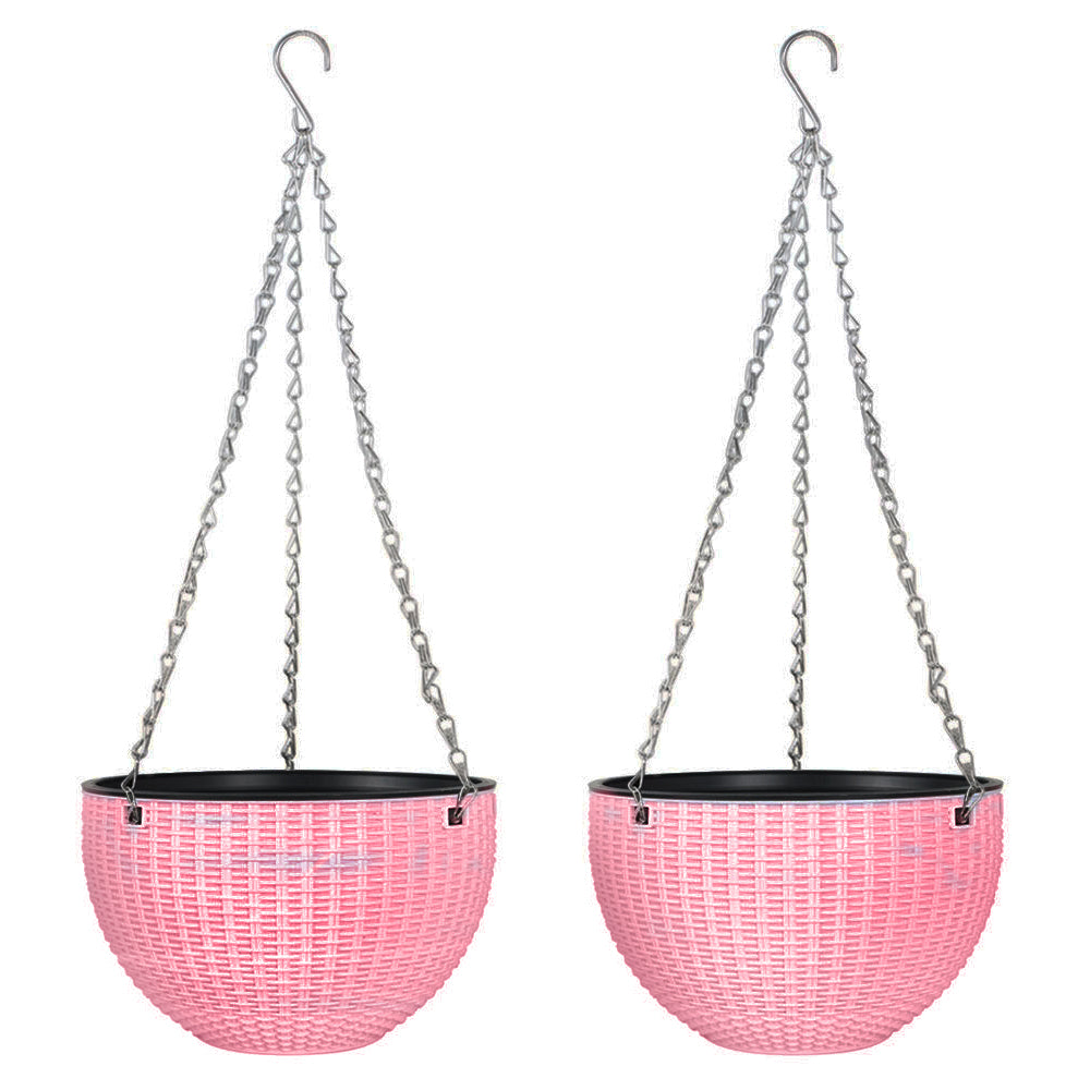 Netuera Pink Hanging Flower Pots Garden Fence Balcony Basket Plant Pot Planter Decor Netuera