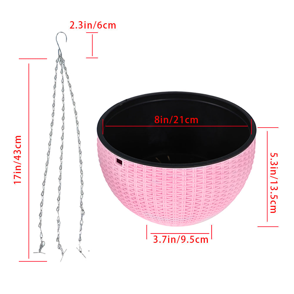 Netuera Pink Hanging Flower Pots Garden Fence Balcony Basket Plant Pot Planter Decor Netuera