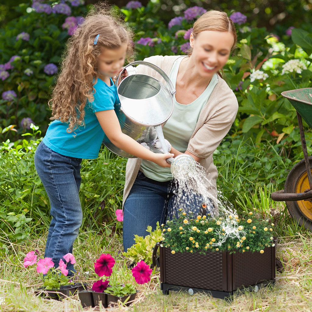 Netuera Plastic Raised Garden Bed Elevated Planter Box Kit Reserve Excess Water Outdoor Netuera