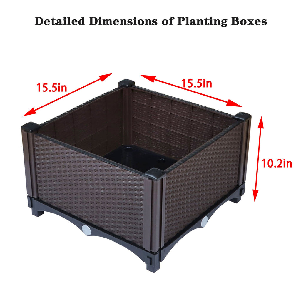 Netuera Plastic Raised Garden Bed Elevated Planter Box Kit Reserve Excess Water Outdoor Netuera