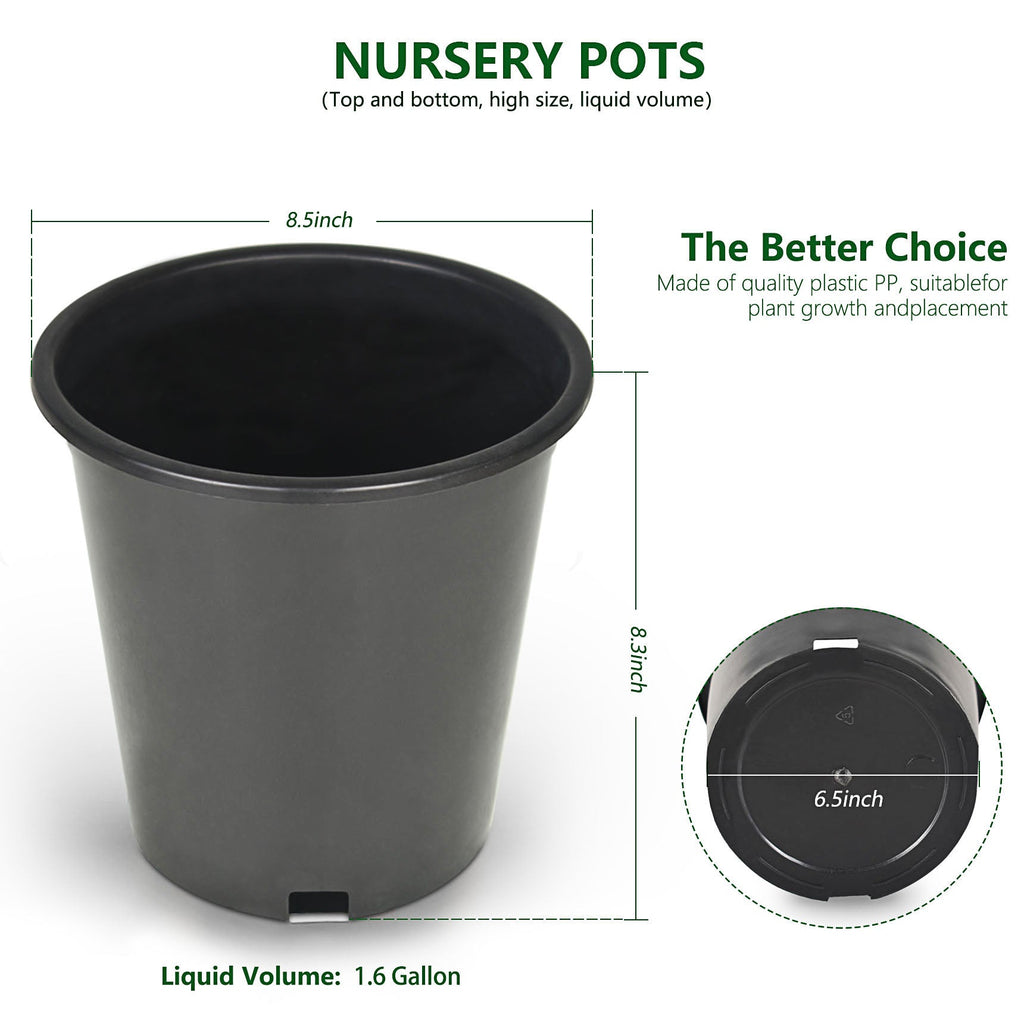 New  Black Trade Gallon Root Garden Container Premium Nursery Pots USA Netuera
