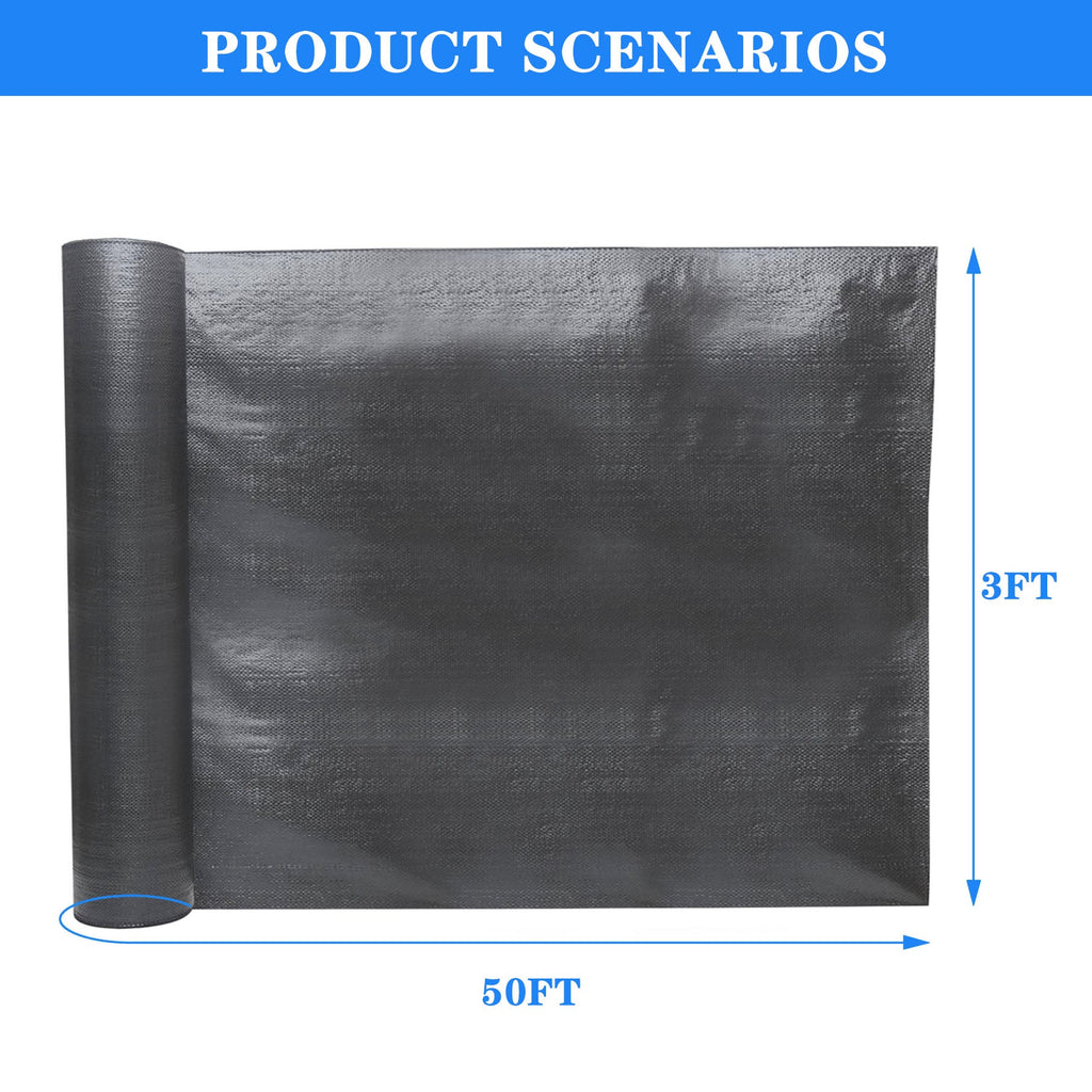 New Weed Barrier Fabric Woven Earthmat Ground Cover Heavy-Duty 3.2oz/sq.yd US Netuera