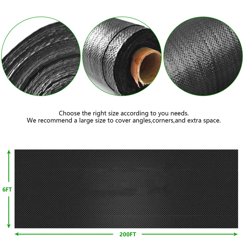 New Weed Barrier Fabric Woven Earthmat Ground Cover Heavy-Duty 3.2oz/sq.yd US Netuera